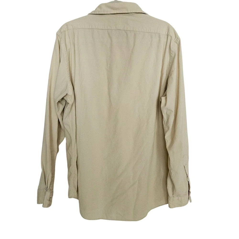 Polo Ralph Lauren Estate Custom Fit Cream Corduroy Button Down Shirt Mens XL